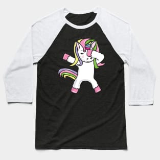 Cute Dabbing Unicorn Pastel Colors Baseball T-Shirt